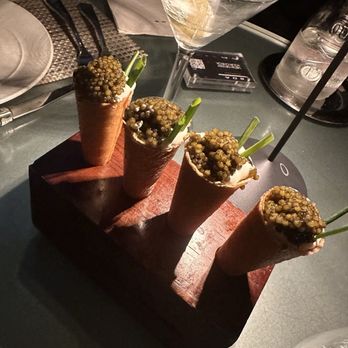BOA Steakhouse - Caviar cones with mash underneath - Steakhouses Near Me - West Hollywood, California BOA Steakhouse - Caviar cones with mash underneath - Steakhouses Near Me - West Hollywood, California