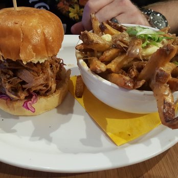Fable Diner - Pulled pork sandwich with poutine - Diners Near Me - Vancouver, British Columbia