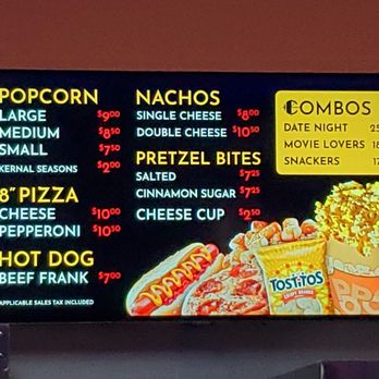 Contra Costa Cinema - Concessions menu - Cinema Near Me - Martinez, California