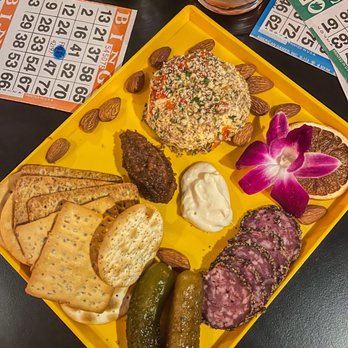 Tim's Chrome Bar - Charcuterie board. The pimento cheese, are you kidding me, insanely delicious - Dive Bars Near Me - Saint Louis, Missouri Tim's Chrome Bar - Charcuterie board. The pimento cheese, are you kidding me, insanely delicious - Dive Bars Near Me - Saint Louis, Missouri