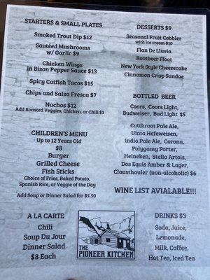 Menu photo 3 Pioneer Kitchen Torrey, UT