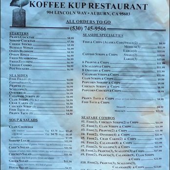 Pelican's Roost Fish & Chips - The first page of a very well-used menu lists fish selections, including everything to do with "Seaside" or "Seafare." - Seafood Near Me - Auburn, California Pelican's Roost Fish & Chips - The first page of a very well-used menu lists fish selections, including everything to do with "Seaside" or "Seafare." - Seafood Near Me - Auburn, California