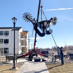 Balfour at Longmont by Kisco Senior Living - Spur sculptor Rod Teuscher, RT Bit and Spur has created a piece for the new Balfour at Longmont community.