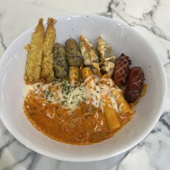 Bunsik - Rose tteokkbokki - Korean Near Me - Bellevue, Washington