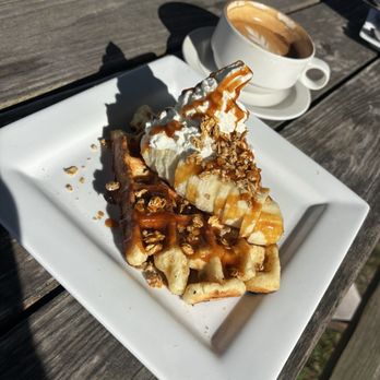 Rivet Coffee Bar & Roastery - Banana and granola waffle. - Coffee Roasteries Near Me - Westfield, Indiana Rivet Coffee Bar & Roastery - Banana and granola waffle. - Coffee Roasteries Near Me - Westfield, Indiana