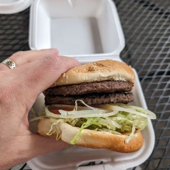 Granites Subs And Wings - Here's the "half pound" burger. What a rip off. - American Near Me - Sacramento, California Granites Subs And Wings - Here's the "half pound" burger. What a rip off. - American Near Me - Sacramento, California