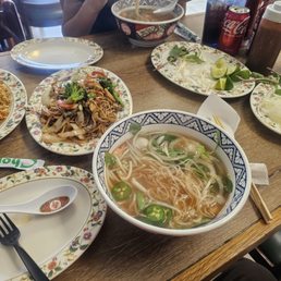 2 pho bowls with shrimp Fried Rice With yakisoba chicken Noodles