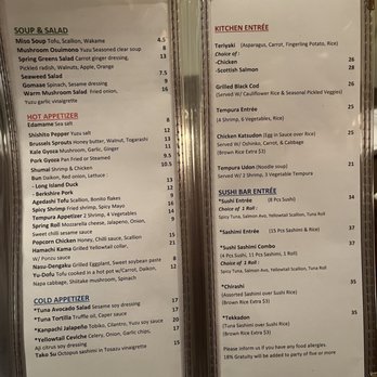 Momoya - Menu as of July 2022 - Sushi Bars Near Me - New York, New York