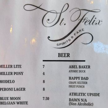St Felix - Beer menu - Cocktail Bars Near Me - Las Vegas, Nevada St Felix - Beer menu - Cocktail Bars Near Me - Las Vegas, Nevada