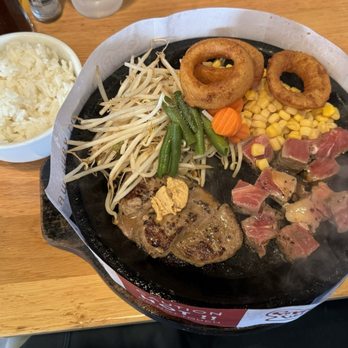 Pepper Lunch - Combo Deluxe - Hamburg & Angus Cut Steak - Japanese Near Me - Irvine, California