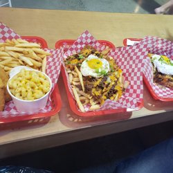 Dog Shack Gourmet Hotdogs - Korean Dog, Bulgogi Fries, & the mac & cheese.