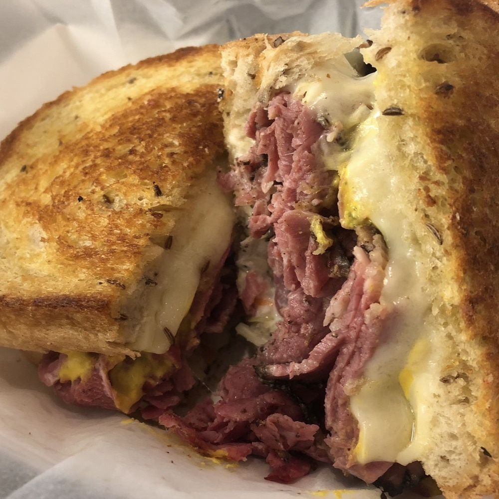 Diamond Deli - GRAD'S "WAIT TIL YOU REAR THIS STORM: KOT CORNED BEEF PASTRANI, SWISS CHEESE ECT MUSTARD ON ERILLED RYE - Delis Near Me - Akron, Ohio