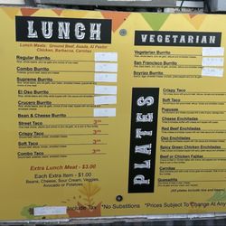 Taqueria El Crucero - Menu