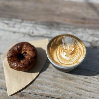 Devout Coffee - Kouign-amann & Oat milk cappuccino - Coffee Roasteries Near Me - Fremont, California