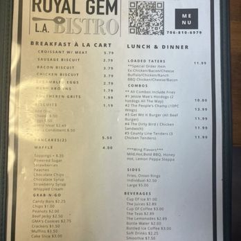 Royal Gem L A Bistro - Menu - Chicken Wings Near Me - Hamilton, Georgia Royal Gem L A Bistro - Menu - Chicken Wings Near Me - Hamilton, Georgia
