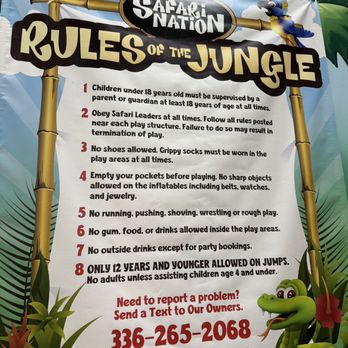 Safari Nation - Rules - Indoor Playcenter Near Me - High Point, North Carolina Safari Nation - Rules - Indoor Playcenter Near Me - High Point, North Carolina