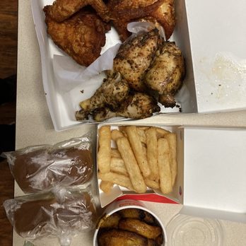Pollo Campero - To go 8 piece meal w/ Yuca Fries & Sweet Plantains - Chicken Shop Near Me - Kyle, Texas