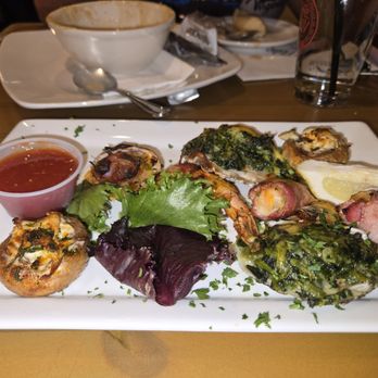 Feby's Fishery - Mixed Appetizers (2 of each, Shrimp le jon, Oysters Rockefeller, Clam Casinos and Stuffed Mushrooms) - Seafood Near Me - Wilmington, Delaware Feby's Fishery - Mixed Appetizers (2 of each, Shrimp le jon, Oysters Rockefeller, Clam Casinos and Stuffed Mushrooms) - Seafood Near Me - Wilmington, Delaware