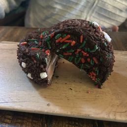 Ice cream sandwich - hard as a rock. They provide you steak knife to cut into it so you can only imagine.