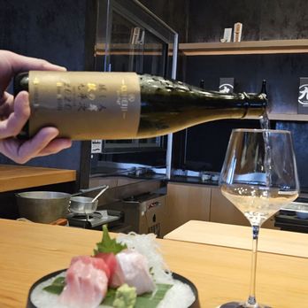 UKA - Sashimi；Hinokishi Sakè (sah keh), Yamada Nishiki 2020 - Japanese Near Me - Los Angeles, California