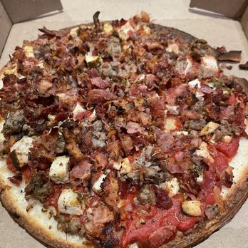 Bazbeaux Pizza - Gluten free pizza no cheese Cajun chicken, Italian. Sausage and bacon - Pizza Near Me - Indianapolis, Indiana Bazbeaux Pizza - Gluten free pizza no cheese Cajun chicken, Italian. Sausage and bacon - Pizza Near Me - Indianapolis, Indiana
