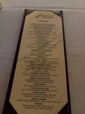 Menu photo 2 Rocco Steakhouse New York, NY