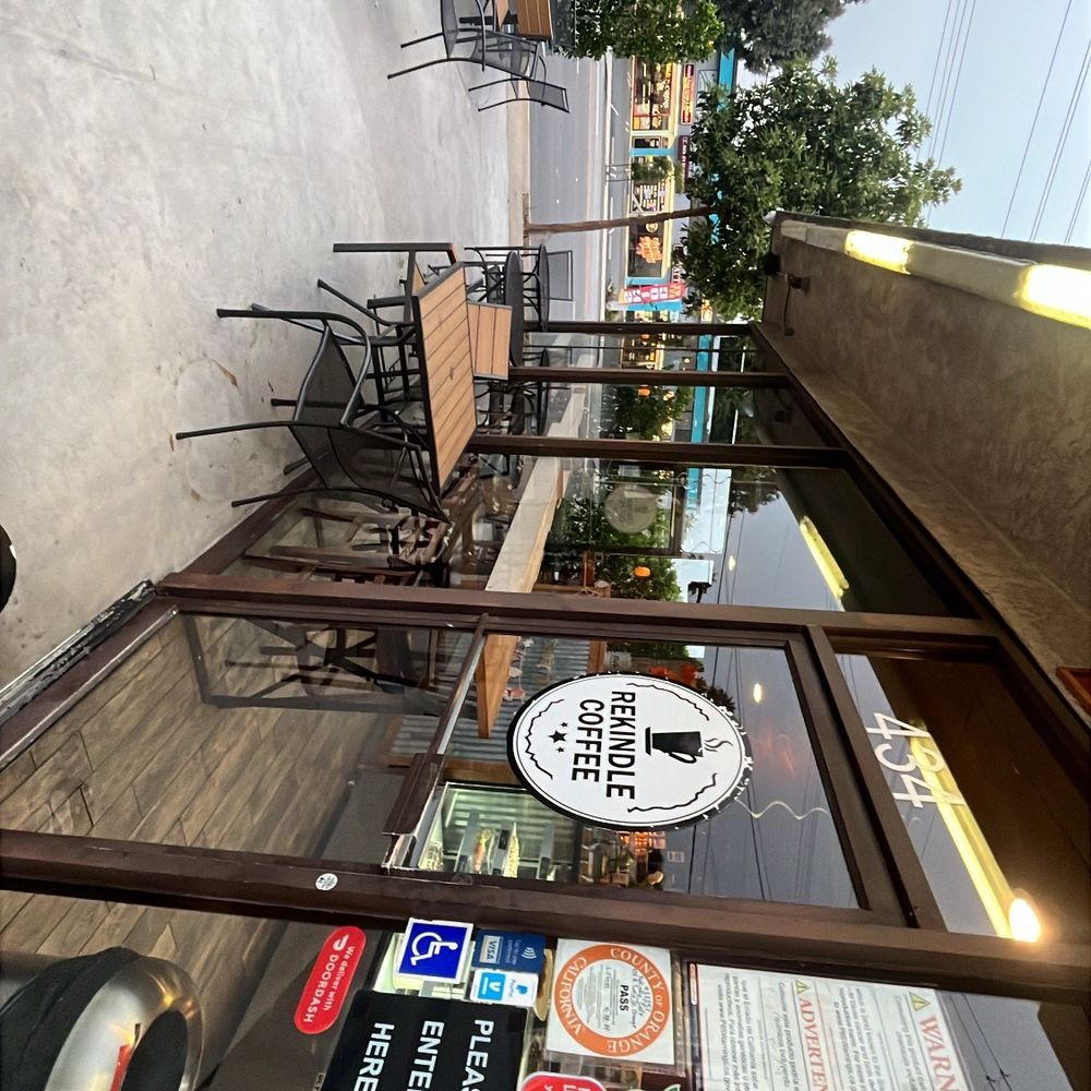 Rekindle Coffee - Outside of store - Coffee & Tea Near Me - Orange, California Rekindle Coffee - Outside of store - Coffee & Tea Near Me - Orange, California