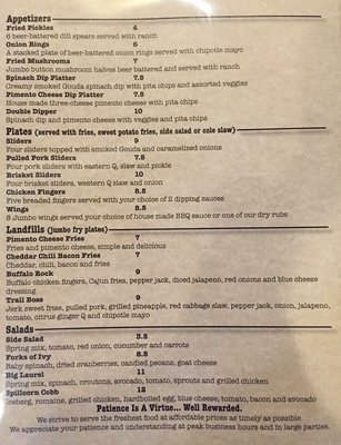 Menu photo 7 Stack House Mars Hill, NC