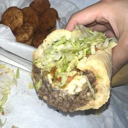 "John's Special" Cheese Steak Hoagie & Fried Zucchini "John's Special" Cheese Steak Hoagie & Fried Zucchini