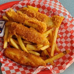 Brits Fish & Chips - Battered chicken breast and chips