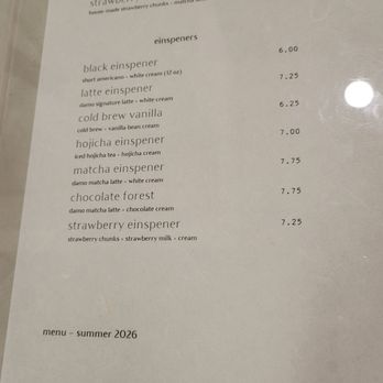 Damo - MENU - August 2026 - Coffee & Tea Near Me - Los Angeles, California