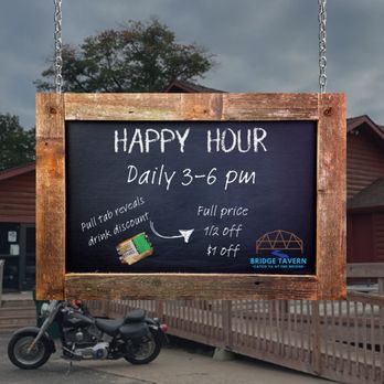 The Bridge Tavern - Happy Hour 3-6 daily; pull tab reveals your discount at The Bridge Tavern. - Bars Near Me - Crosby, Minnesota