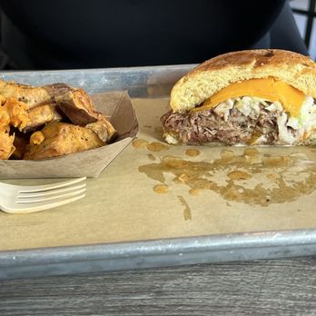 Maple Tree BBQ - Tar Heel Sandwich with sweet potatoes. - Barbeque Near Me - Riverhead, New York