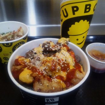 Cupbop - 2 protein(spicy pork and chicken) bowl with veges and lemonade - Barbeque Near Me - Phoenix, Arizona