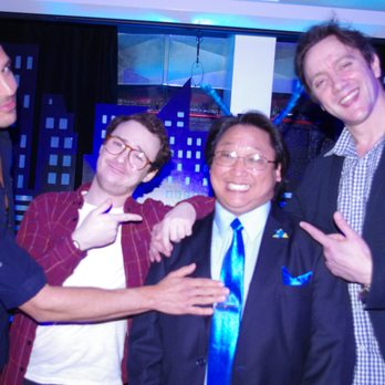Stych Oxnard - Men's Clothing, Tactical Wear & Alterations - Jack Sprite with The Suit Outlet next to Chick Fillet was awesome! That's me with Actors Peter Serafinowicz, Griffin Newman & Scott Speiser! - Men's Clothing Near Me - Oxnard, California