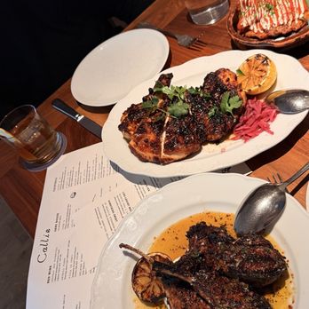 Callie - Lamb chops, ALEPPO CHICKEN, patatas bravas - Mediterranean Near Me - San Diego, California Callie - Lamb chops, ALEPPO CHICKEN, patatas bravas - Mediterranean Near Me - San Diego, California
