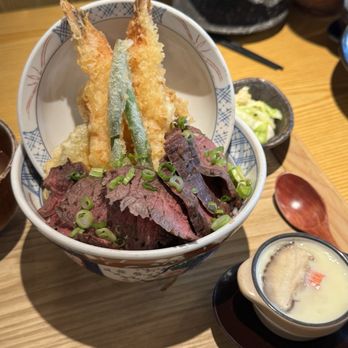 Tendon Kohaku - Beef Steak Aimori Tendon Set - Japanese Near Me - Bellevue, Washington Tendon Kohaku - Beef Steak Aimori Tendon Set - Japanese Near Me - Bellevue, Washington