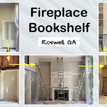 Easier Remodeling - This fireplace was remodeled for a more modern look as well as extended upwards to provide more storage. - General Contractors Near Me - Sandy Springs, Georgia