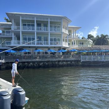 Jimmy Johnson’s Big Chill - The restaurant from the dock - Sports Bars Near Me - Key Largo, Florida