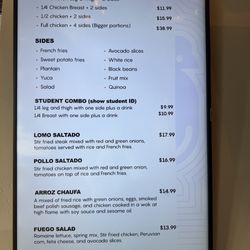 1/2 chicken is $15.99