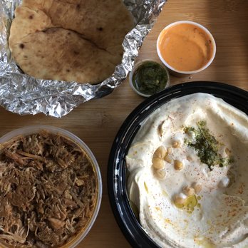 Taboonette - Hummus Bowl, Pulled Pork side, Pita, Chipotle Mayo - Mediterranean Near Me - New York, New York Taboonette - Hummus Bowl, Pulled Pork side, Pita, Chipotle Mayo - Mediterranean Near Me - New York, New York
