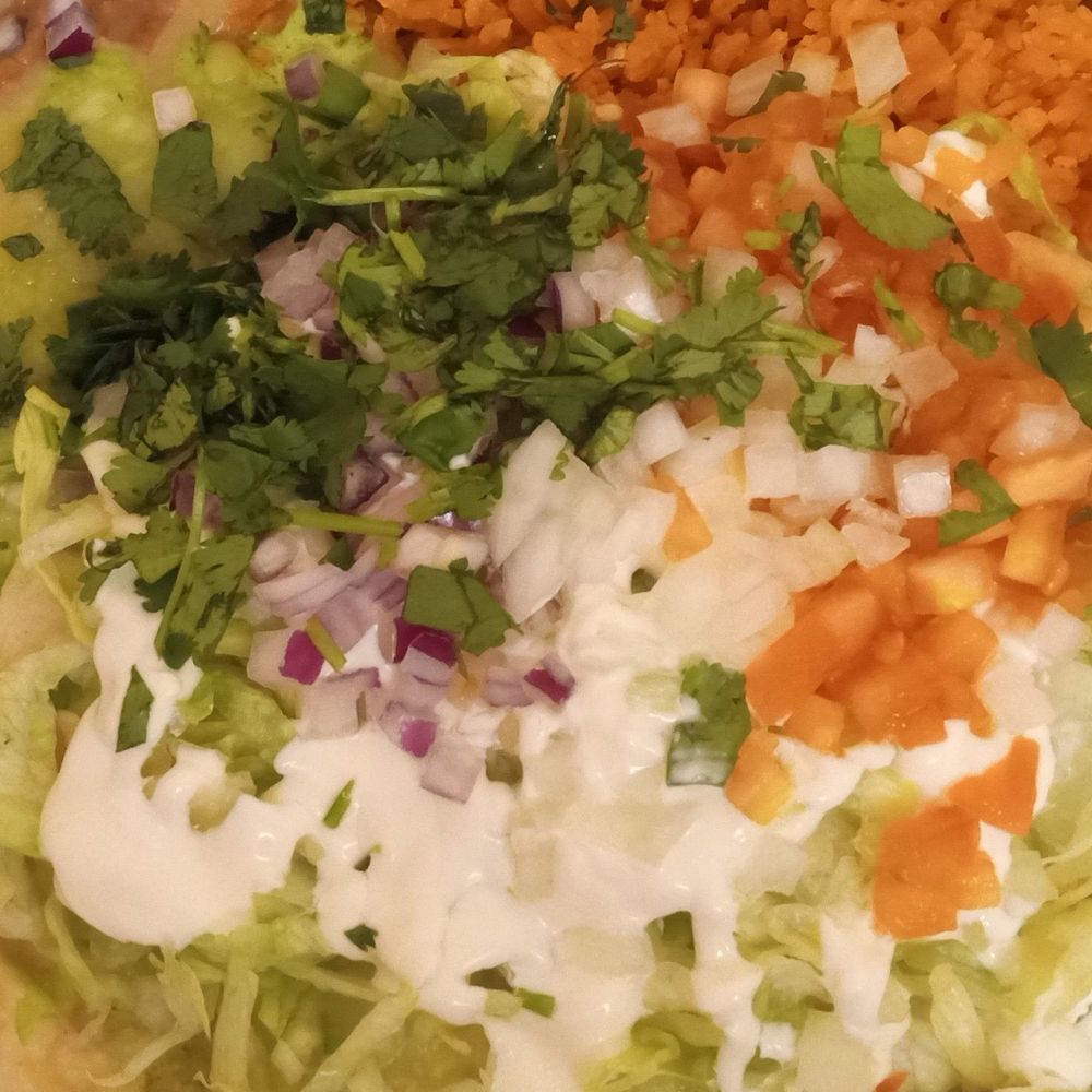 Puente Viejo Mexican Restaurant - Close up view of enchiladas suizas in green sauce - Seafood Near Me - Ogden, Utah Puente Viejo Mexican Restaurant - Close up view of enchiladas suizas in green sauce - Seafood Near Me - Ogden, Utah