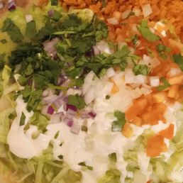 Enchiladas Suizas in Green Salad