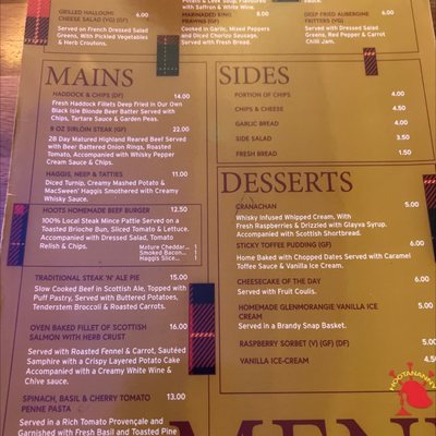 Menu photo 5 Hootananny Inverness, HLD
