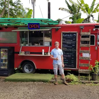 Garden Gourmet Cafe - a man standing in front of a food truck - Cafes Near Me - Hana, Hawaii