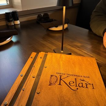 Kelari Taverna & Bar - Cute wooden menus. - Pizza Near Me - Pelham, New Hampshire