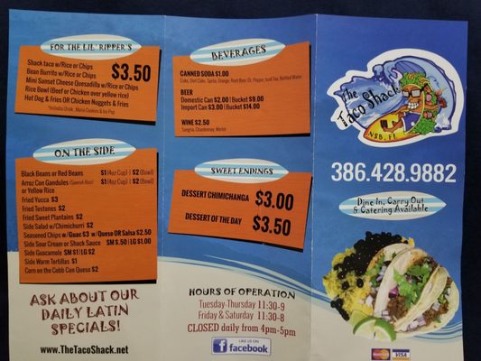 Menu photo 4 The Taco Shack New Smyrna Beach, FL