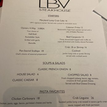 LBV Steakhouse - Menu - Steakhouses Near Me - New Cumberland, West Virginia LBV Steakhouse - Menu - Steakhouses Near Me - New Cumberland, West Virginia