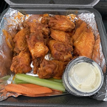 The Hot Buffalo - Medium Buffalo wings - New American Near Me - Supply, North Carolina