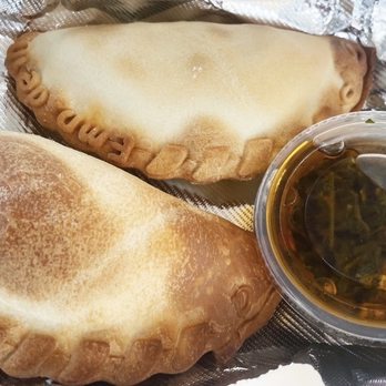 Fugazzeta Pizza & Empanadas - Spicy Beef and Ham & Cheese Empanadas with chimichurri sauce :) We got them baked instead of fried. - Pizza Near Me - Las Vegas, Nevada Fugazzeta Pizza & Empanadas - Spicy Beef and Ham & Cheese Empanadas with chimichurri sauce :) We got them baked instead of fried. - Pizza Near Me - Las Vegas, Nevada